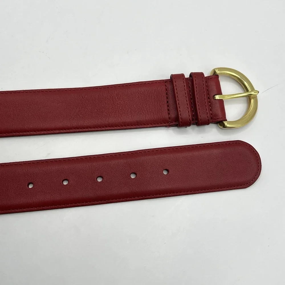 VTG Coach 8500 Glove Tanned Cowhide Leather Belt Large Red Brass Buckle